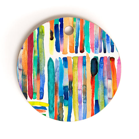 Ninola Design Bold and bright stripes Multi Cutting Board Round
