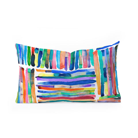 Ninola Design Bold and bright stripes Multi Oblong Throw Pillow