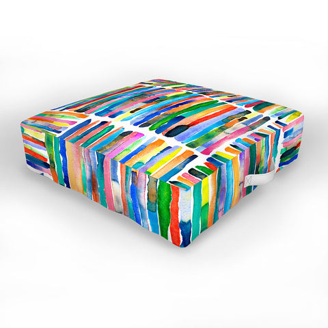 Ninola Design Bold and bright stripes Multi Outdoor Floor Cushion