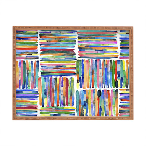 Ninola Design Bold and bright stripes Multi Rectangular Tray