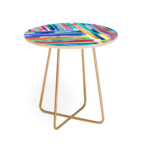 Ninola Design Bold and bright stripes Multi Round Side Table