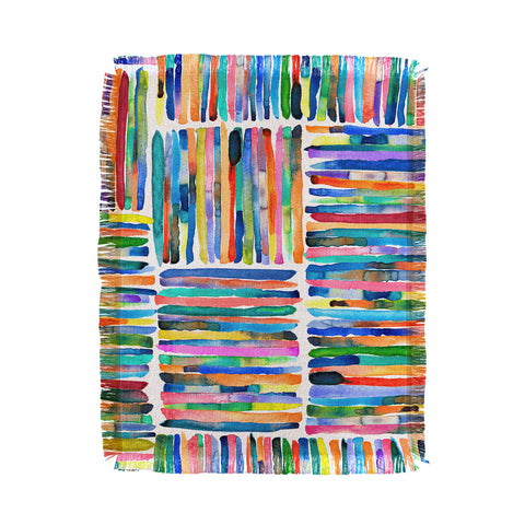 Ninola Design Bold and bright stripes Multi Throw Blanket