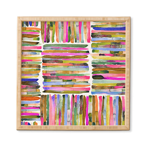 Ninola Design Bold bright stripes Pink Framed Wall Art