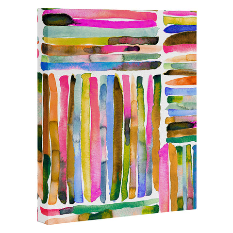 Ninola Design Bold bright stripes Pink Art Canvas