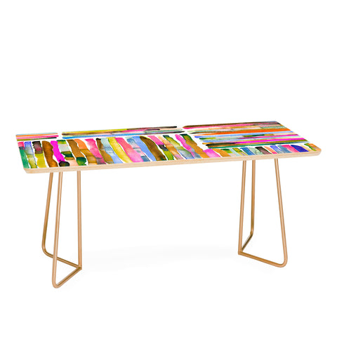 Ninola Design Bold bright stripes Pink Coffee Table