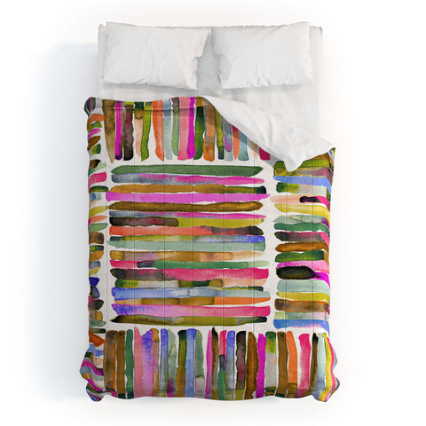Ninola Design Bold bright stripes Pink Comforter