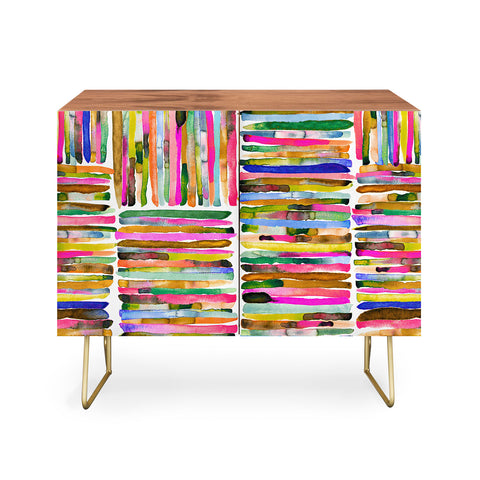 Ninola Design Bold bright stripes Pink Credenza