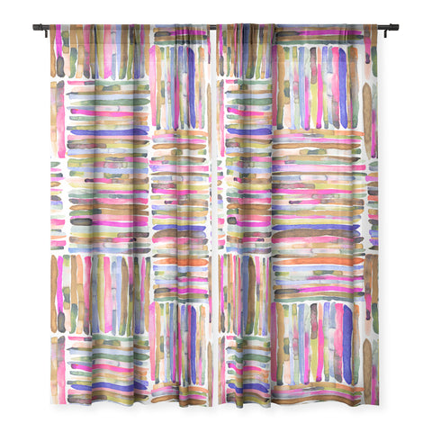 Ninola Design Bold bright stripes Pink Sheer Non Repeat