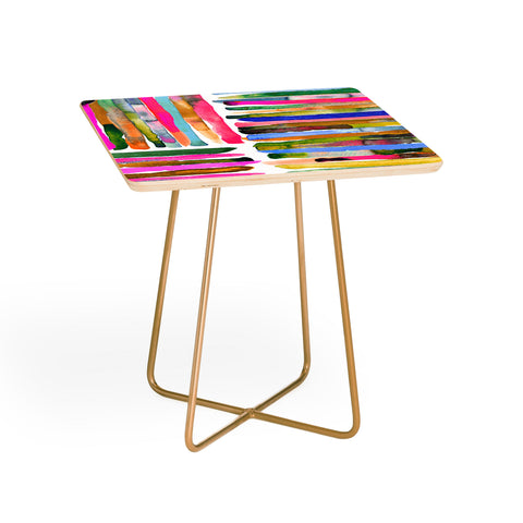 Ninola Design Bold bright stripes Pink Side Table