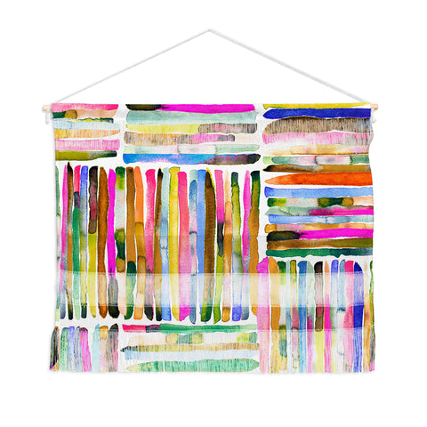 Ninola Design Bold bright stripes Pink Wall Hanging Landscape