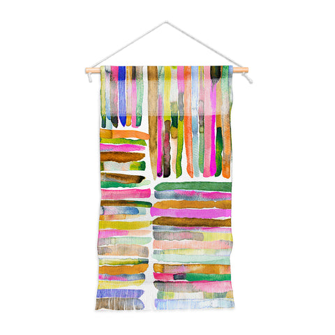 Ninola Design Bold bright stripes Pink Wall Hanging Portrait