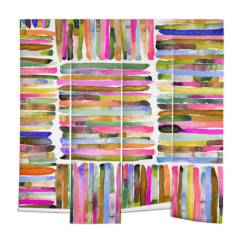 Ninola Design Bold bright stripes Pink Wall Mural