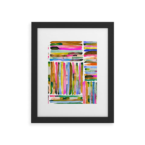 Ninola Design Bold bright stripes Pink Framed Art Print
