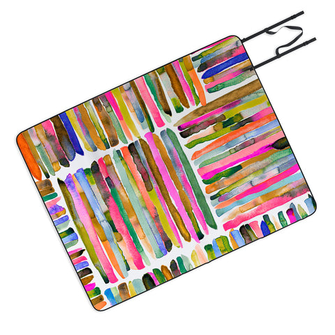 Ninola Design Bold bright stripes Pink Picnic Blanket