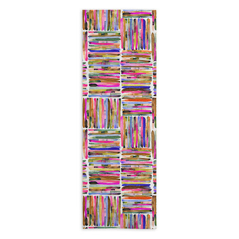 Ninola Design Bold bright stripes Pink Yoga Towel