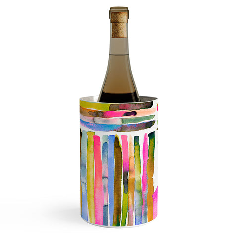 Ninola Design Bold bright stripes Pink Wine Chiller