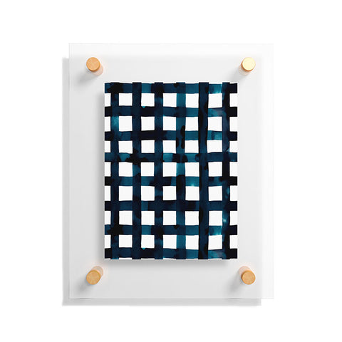 Ninola Design Bold grid plaids Navy Floating Acrylic Print