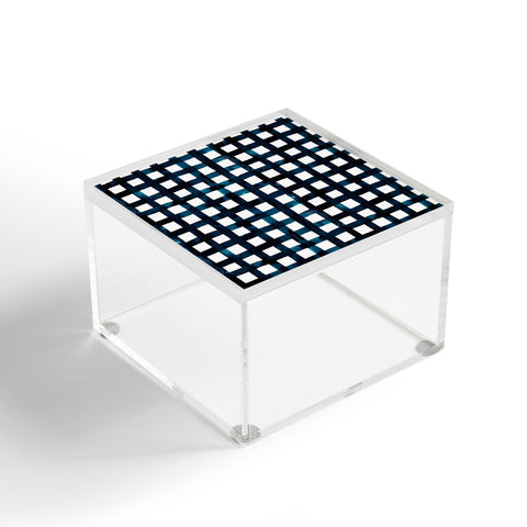 Ninola Design Bold grid plaids Navy Acrylic Box