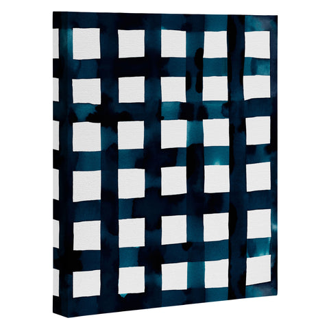 Ninola Design Bold grid plaids Navy Art Canvas