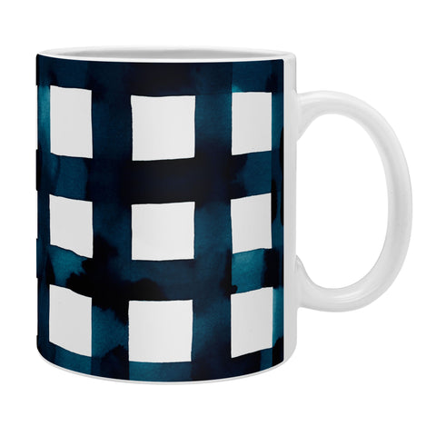 Ninola Design Bold grid plaids Navy Coffee Mug