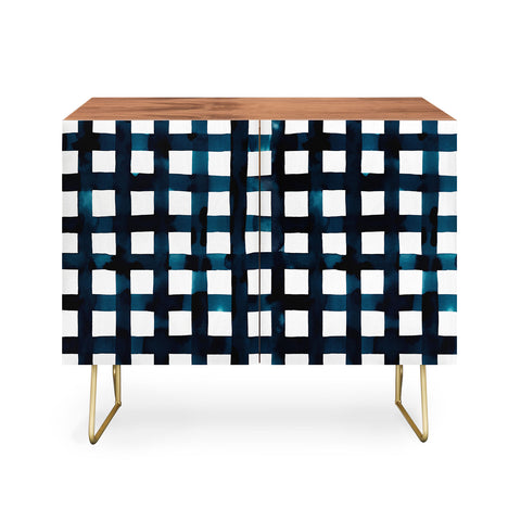Ninola Design Bold grid plaids Navy Credenza
