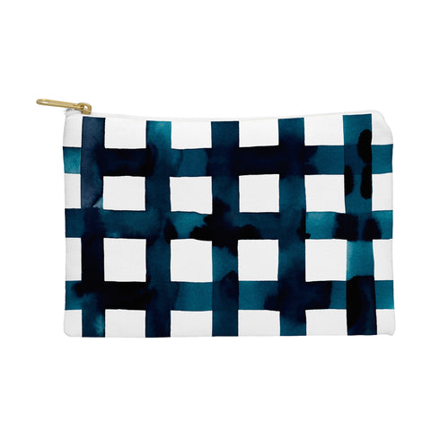 Ninola Design Bold grid plaids Navy Pouch