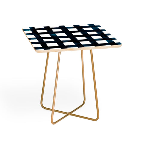 Ninola Design Bold grid plaids Navy Side Table