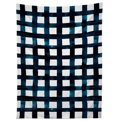 Ninola Design Bold grid plaids Navy Tapestry