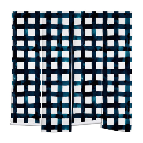 Ninola Design Bold grid plaids Navy Wall Mural