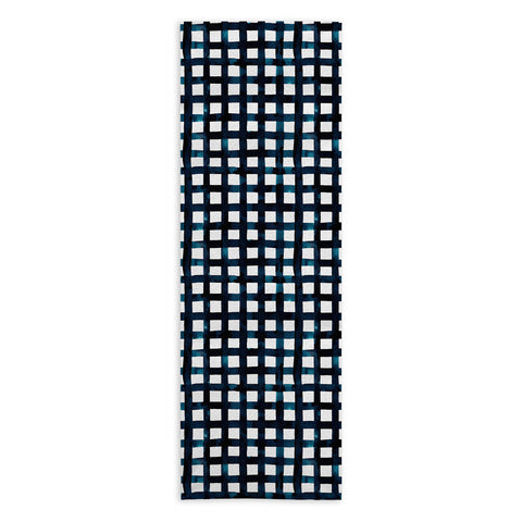 Ninola Design Bold grid plaids Navy Yoga Towel