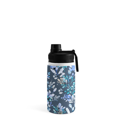 Ninola Design Botanical Abstract Blue Water Bottle