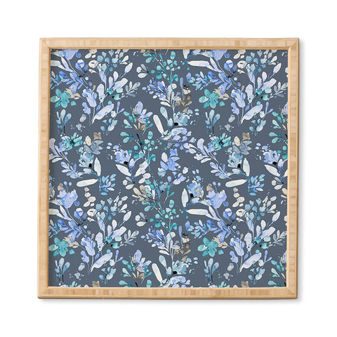 Ninola Design Botanical Abstract Blue Framed Wall Art