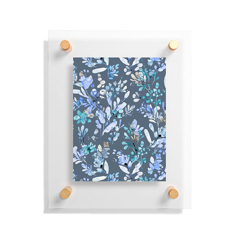 Ninola Design Botanical Abstract Blue Floating Acrylic Print