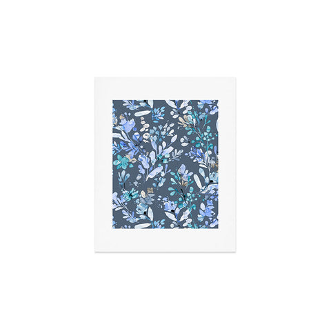 Ninola Design Botanical Abstract Blue Art Print
