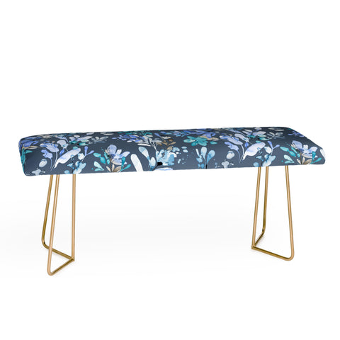 Ninola Design Botanical Abstract Blue Bench