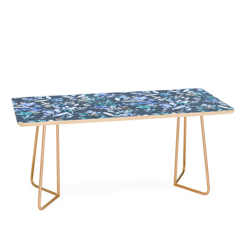 Ninola Design Botanical Abstract Blue Coffee Table