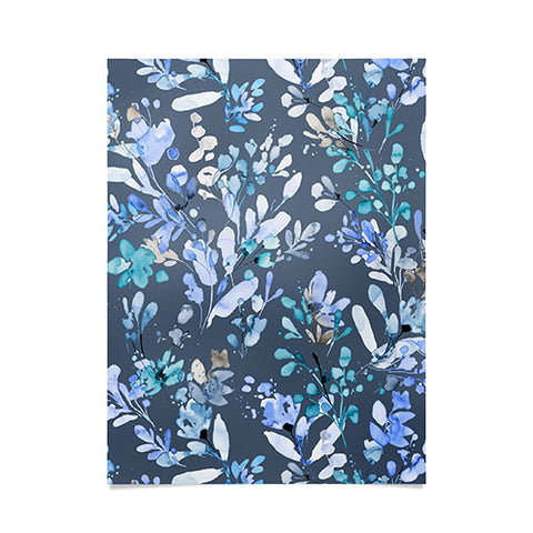 Ninola Design Botanical Abstract Blue Poster