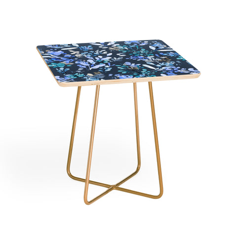 Ninola Design Botanical Abstract Blue Side Table