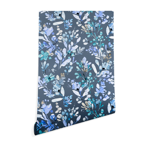 Ninola Design Botanical Abstract Blue Wallpaper