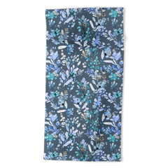 Ninola Design Botanical Abstract Blue Beach Towel