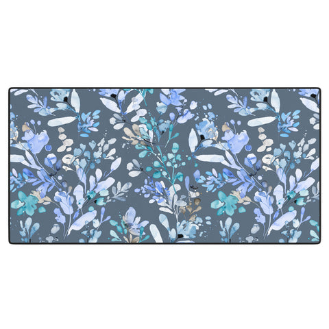 Ninola Design Botanical Abstract Blue Desk Mat