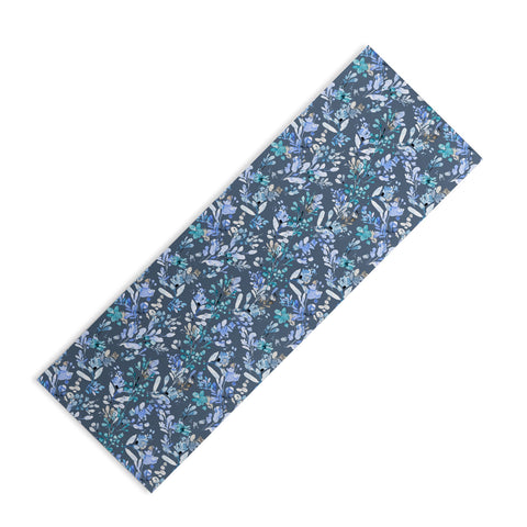 Ninola Design Botanical Abstract Blue Yoga Mat