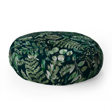 Ninola Design Botanical collection Dark Floor Pillow Round