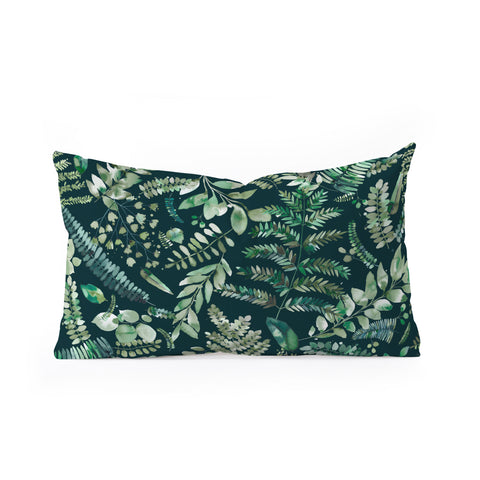 Ninola Design Botanical collection Dark Oblong Throw Pillow