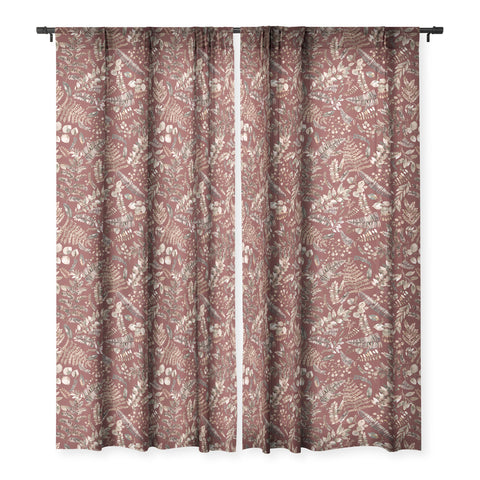 Ninola Design Botanical collection Organic holiday Sheer Window Curtain