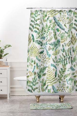 Ninola Design Botanical collection Shower Curtain And Mat