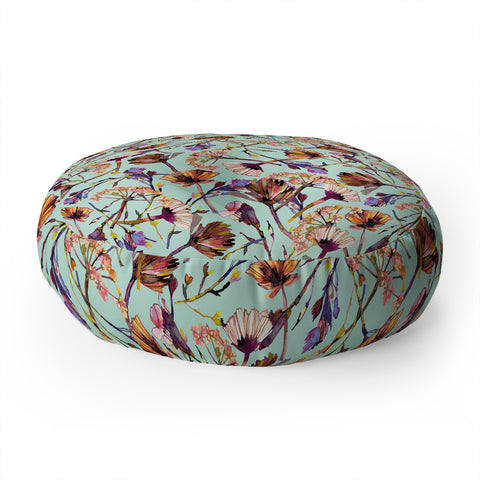 Ninola Design Botanical Dry Wild Flowers Floor Pillow Round