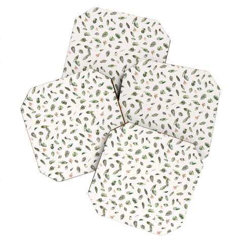 Ninola Design Botanical leaves Green Coaster Set