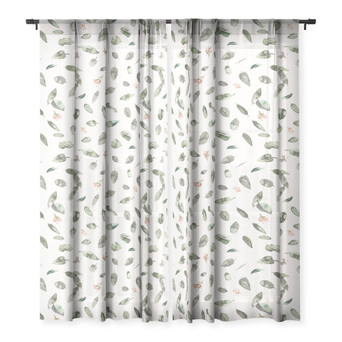 Ninola Design Botanical leaves Green Sheer Non Repeat