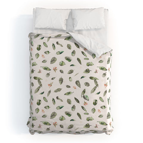 Ninola Design Botanical leaves Green Duvet Cover